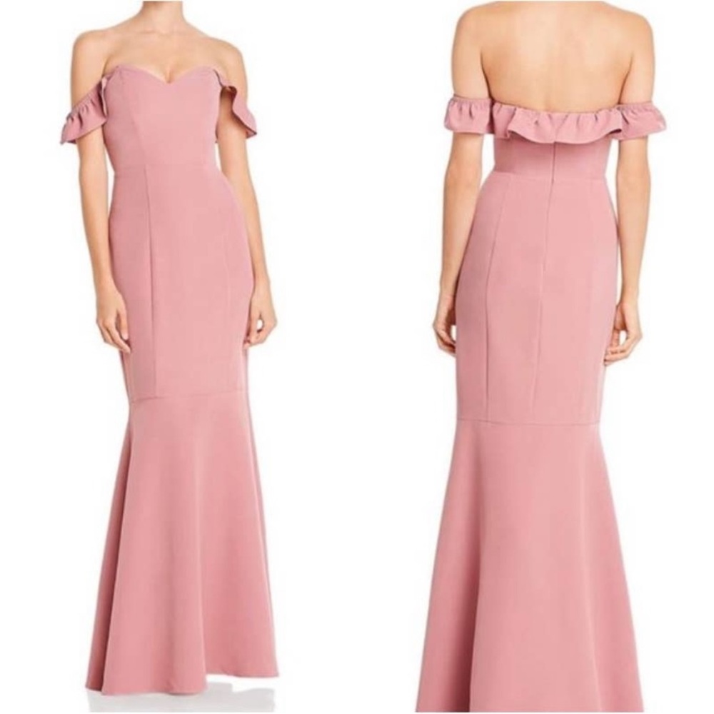 WAYF The Gabrielle Strapless Trumpet Gown Mauve Size Medium - Picture 11 of 11